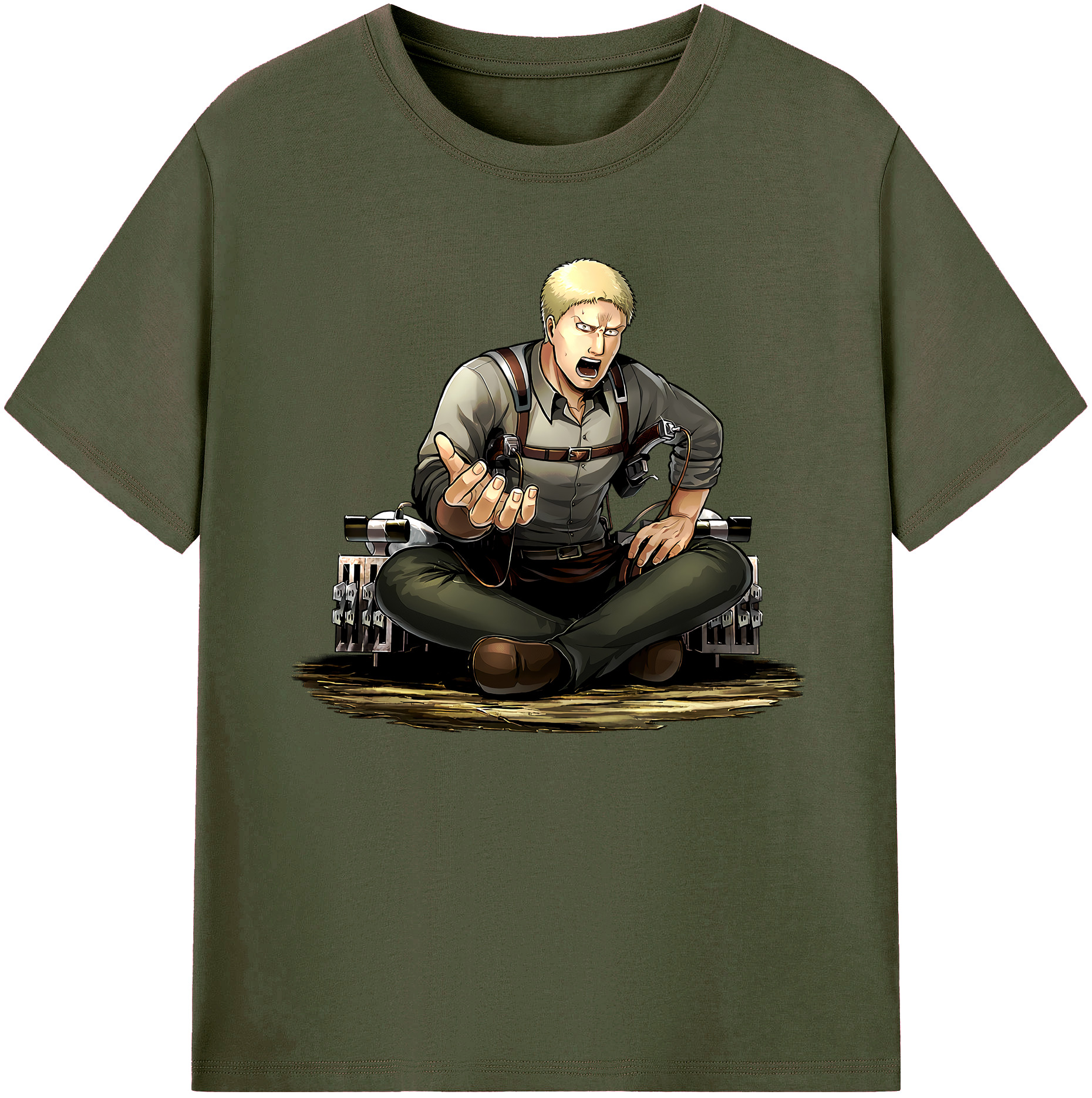 （画像用） 進撃の巨人 ライナー・ブラウン Attack on Titan Reiner Braun 綿100％ メンズ半袖Tシャツ｜肌触りやわらか＆通気性
